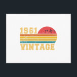 Retro Vintage Sunset 1961 Birthday Postkarte<br><div class="desc">Retro Vintage Sunset 1961Birthday</div>