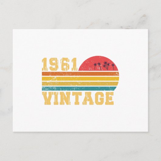 Retro Vintage Sunset 1961 Birthday Postkarte (Vorderseite)