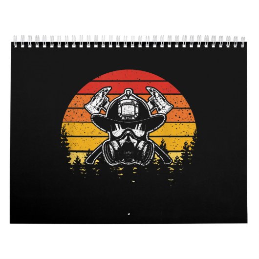 Retro Vintage Sunset Firefighter Geschenke | Feuer Kalender (Titelbild)