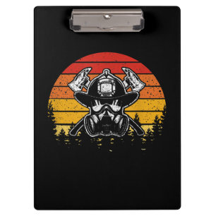Retro Vintage Sunset Firefighter Geschenke Feuer Klemmbrett