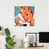 Retro Vintage Suppe Kochfrau Poster (Heimbüro)