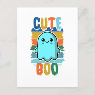 Retro Vintage Süßer Halloween-Geist Postkarte