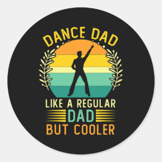Retro Vintage Tanz Vater Vatertag Tanzend Runder Aufkleber