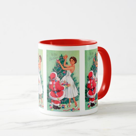 Retro Vintage Tasse Weihnachtsdame Holiday (VorderseiteRechts)
