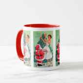 Retro Vintage Tasse Weihnachtsdame Holiday (Vorderseite Links)
