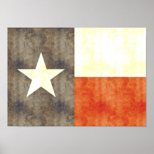 Retro Vintage Texas-Flagge Poster