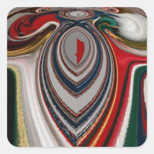 Retro Vintage Textur Abstrakte Kunst drucken Quadratischer Aufkleber