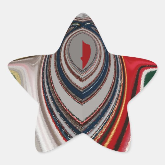 Retro Vintage Textur Abstrakte Kunst drucken Stern-Aufkleber (Vorderseite)