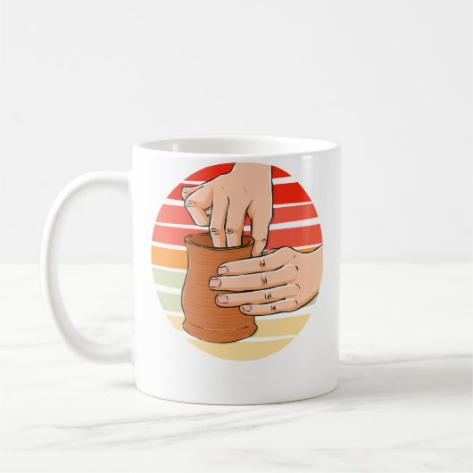 Retro Vintage Töpferei Töpferhändler Kaffeetasse (Links)