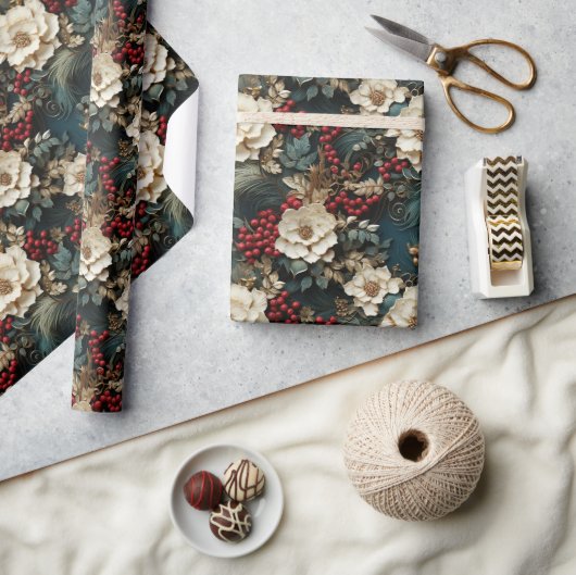 Retro Vintage traditionelle 3D-Blume Geschenkpapier (Basteln)