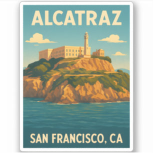Retro Vintage Travel Alcatraz Insel San Francisco Aufkleber