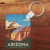 Retro Vintage Travel Arizona Grand Canyon Landscha Schlüsselanhänger (Rückseite)