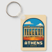 Retro Vintage Travel Athens Griechenland Parthenon Schlüsselanhänger (Vorderseite)