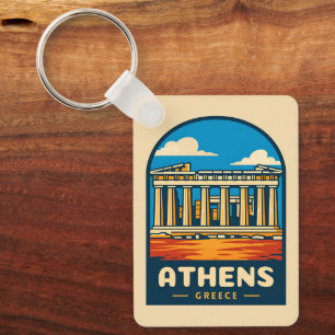 Retro Vintage Travel Athens Griechenland Parthenon Schlüsselanhänger