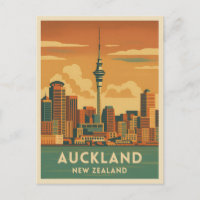 Retro Vintage Travel Auckland Neuseeland Stadt