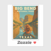 Retro Vintage Travel Big Bend Nationalpark Texas Aufkleber (Blatt)