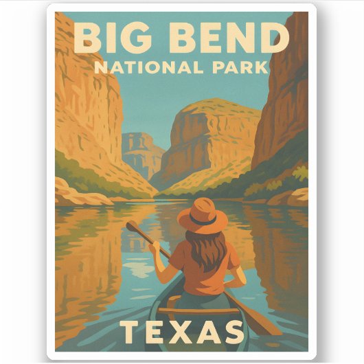 Retro Vintage Travel Big Bend Nationalpark Texas Aufkleber (Vorderseite)
