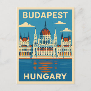 Retro Vintage Travel Budapest Ungarn Landschaftlic Postkarte