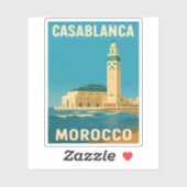 Retro Vintage Travel Casablanca Aufkleber (Blatt)