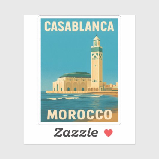 Retro Vintage Travel Casablanca Aufkleber (Blatt)