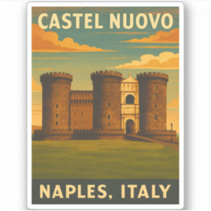 Retro Vintage Travel Castel Nuovo Neapel Italien Aufkleber