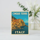 Retro Vintage Travel Cinque Landschaftlich Postkarte (Stehend Vorderseite)