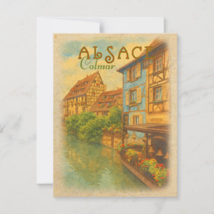 Retro Vintage Travel - Colmar Elsass Frankreich Postkarte
