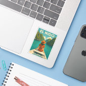 Retro Vintage Travel El Nido Philippinen Landschaf Aufkleber (Laptop mit iPhone)