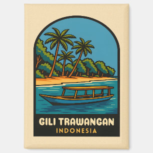 Retro Vintage Travel Gili Trawangan Indonesien Magnet