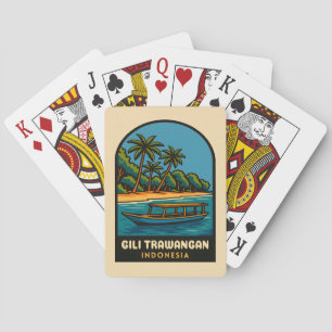 Retro Vintage Travel Gili Trawangan Indonesien Spielkarten