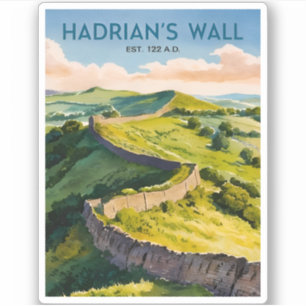 Retro Vintage Travel Hadrian's Wall England Aufkleber