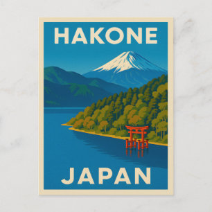 Retro Vintage Travel Hakone Japan Landschaftliche  Postkarte