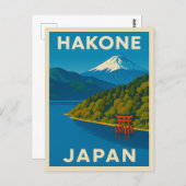 Retro Vintage Travel Hakone Japan Landschaftliche Postkarte (Vorne/Hinten)