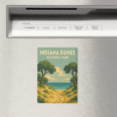 Retro Vintage Travel Indiana Dunes National Park Magnet (In Situ (Geschirrspüler))