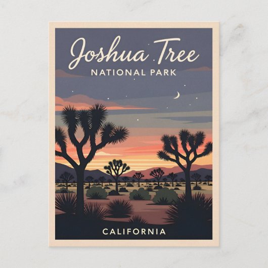 Retro Vintage Travel Joshua Tree Nationalpark Postkarte (Vorderseite)