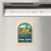 Retro Vintage Travel Kapstadt Südafrika Magnet (In Situ (Geschirrspüler))
