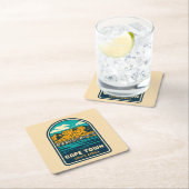 Retro Vintage Travel Kapstadt Südafrika Rechteckiger Pappuntersetzer (Vor Ort)