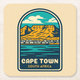 Retro Vintage Travel Kapstadt Südafrika Rechteckiger Pappuntersetzer