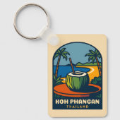 Retro Vintage Travel Koh Phangan Island Thailand Schlüsselanhänger (Vorderseite)