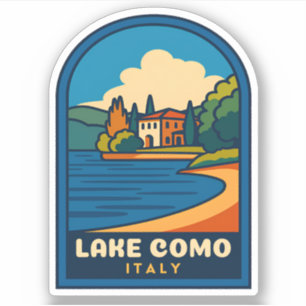 Retro Vintage Travel Lake Como Italien Landschaft Aufkleber