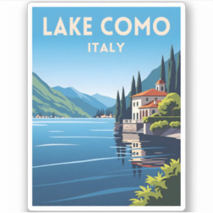 Retro Vintage Travel Lake Como Italien Landschaft Aufkleber