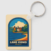 Retro Vintage Travel Lake Como Italien Landschaft Schlüsselanhänger (Rückseite)