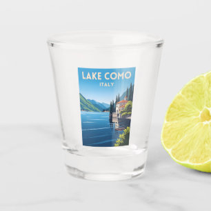 Retro Vintage Travel Lake Como Italien Landschaft Schnapsglas