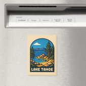 Retro Vintage Travel Lake Tahoe Landschaftlich Magnet (In Situ (Geschirrspüler))