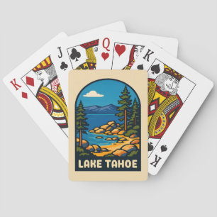 Retro Vintage Travel Lake Tahoe Landschaftlich Spielkarten