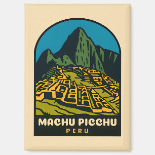 Retro Vintage Travel Machu Picchu Peru Landschaft Magnet