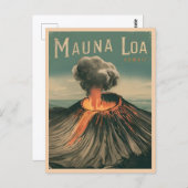 Retro Vintage Travel Mauna Loa Hawaii Postkarte (Vorne/Hinten)