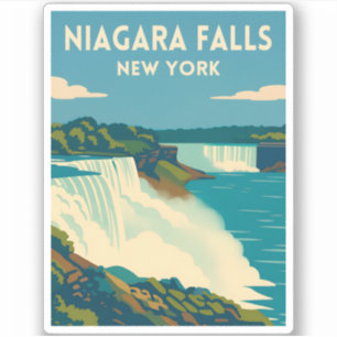 Retro Vintage Travel Niagara Falls New York Aufkleber