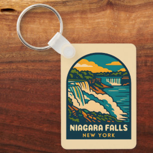 Retro Vintage Travel Niagara Falls New York Schlüsselanhänger