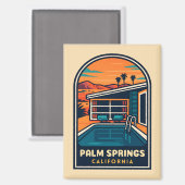 Retro Vintage Travel Palm Springs California Magnet (Vorderseite/Rückseite)